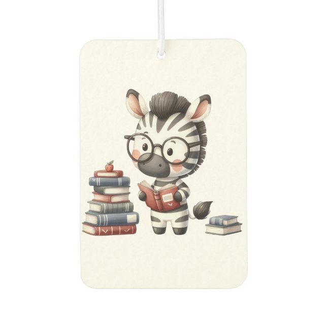 Désodorisant Pour Voiture Livres De Lecture Zebra. (Devant)