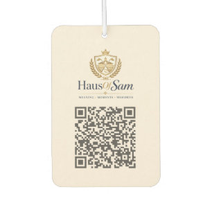 Désodorisant Pour Voiture Logo personnalisable et code QR doux et ivoire cha