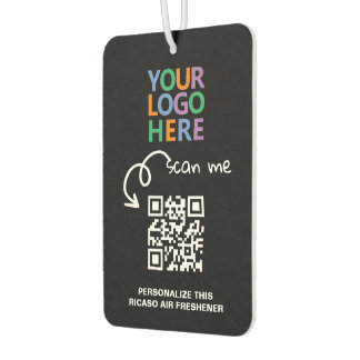 Désodorisant Pour Voiture Logo QR Code et texte personnalisé