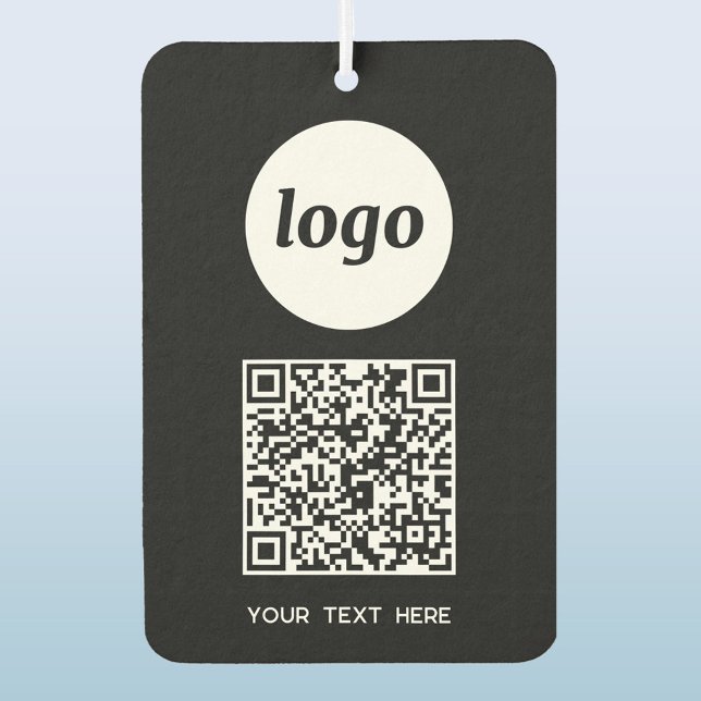Désodorisant Pour Voiture Logo QR Code Texte Entreprise Promotion Noir (Simple logo QR code custom text business branding promotional car motor vehicle air freshener)