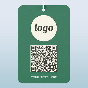 Désodorisant Pour Voiture Logo QR Code Texte Entreprise Promotion Vert