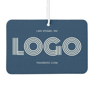 Désodorisant Pour Voiture Logo rectangulaire moderne bleu marine et blanc et
