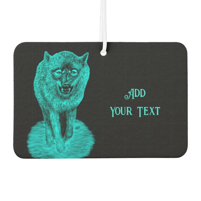 Désodorisant Pour Voiture Loup noir en colère dans la nuit (Devant)