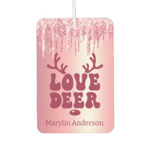 DÉSODORISANT POUR VOITURE LOVE DEER VALENTINES PARTIES SCINTILLANT ROSE DRIP