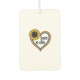 Désodorisant Pour Voiture Love Is Love Tournesol Cœur Vintage Vector T-Shirt