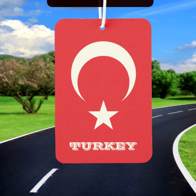 Désodorisant Pour Voiture Love Turquie Car Air Freshener, Drapeau Turc (Créateur téléchargé)