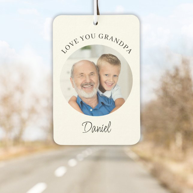 Désodorisant Pour Voiture Love You Grandpa Photo (Créateur téléchargé)
