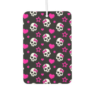 Désodorisant Pour Voiture Lovey Goth Skuls en rose vif