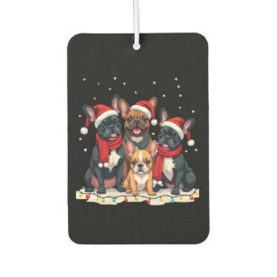 Désodorisant Pour Voiture Lumières de Noël Bouledogues Français Xmas Chien F