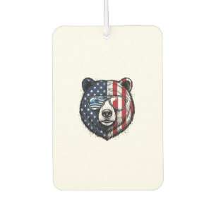 Désodorisant Pour Voiture Lunettes de soleil de l'ours patriotique Vintage V