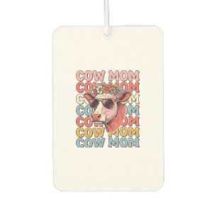 Désodorisant Pour Voiture Lunettes de soleil rétro Cow Mom gravure vintage C