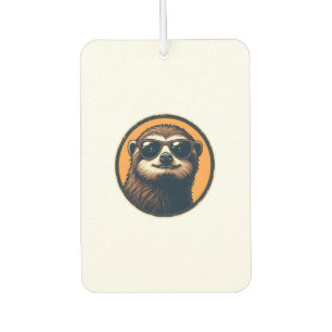 Désodorisant Pour Voiture Lunettes de soleil Vintage Sloth Art de Badge Rétr