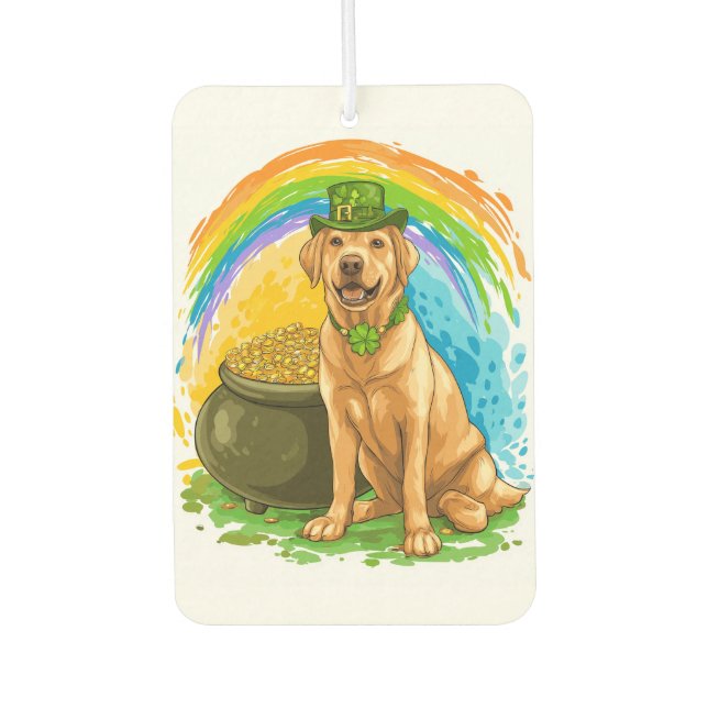 Désodorisant Pour Voiture Lutin Lab � Chien de la Saint-Patrick (Devant)