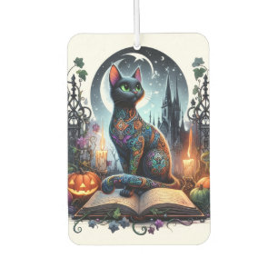 Désodorisant Pour Voiture Magie de Chat Noir Bibliophile