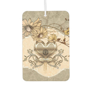 Désodorisant Pour Voiture Magnifique coeur avec fleurs