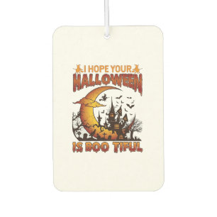 Désodorisant Pour Voiture Maison Hantée Halloween Boo Tiful Croissant de Lun