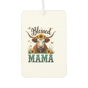 Désodorisant Pour Voiture Maman bénie vintage vache highland tournesol Weste