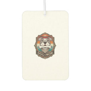 Désodorisant Pour Voiture Maman Chien Os Bandana Cadre Vintage_1