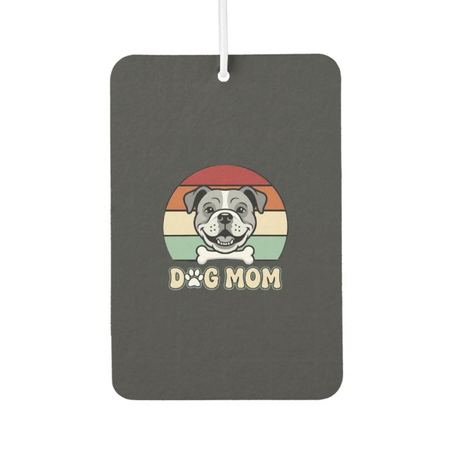 Désodorisant Pour Voiture Maman Chien Rétro Bulldog Vector (Devant)