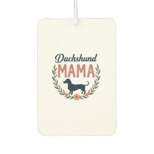 Désodorisant Pour Voiture Maman teckel vintage fleurs amateur de chien vecte