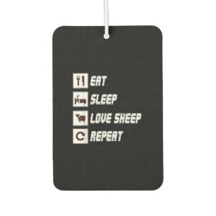 Désodorisant Pour Voiture Mange sommeil amour mouton répéter   Don de devis 