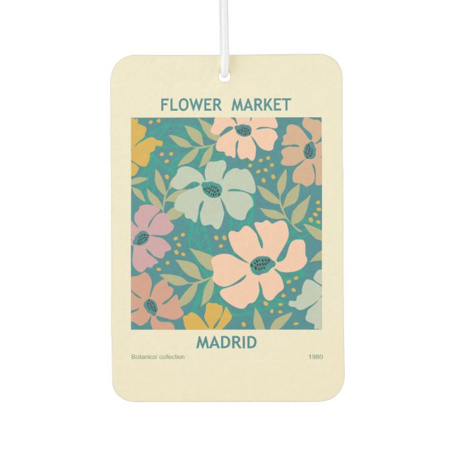 Désodorisant Pour Voiture Marché aux fleurs Madrid Imprimer (Devant)
