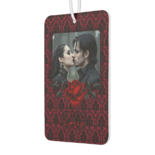 Désodorisant Pour Voiture Mariage Rose de Damas Rouge Gothique