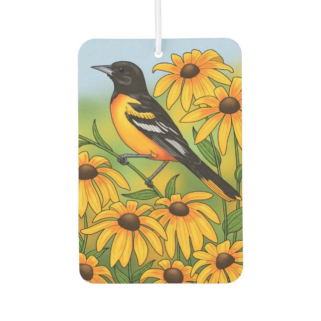 Désodorisant Pour Voiture MD State Bird Oriole & Black eyed Susan Flower (Devant)