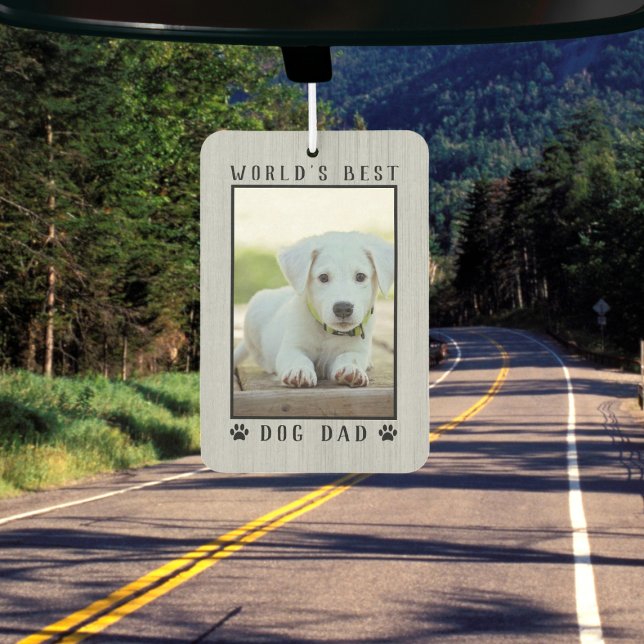 Désodorisant Pour Voiture Meilleur Chien Papa Empreintes de pattes du monde  (World's Best Dog Dad Paw Prints Pet Photo Frame Air Freshener)