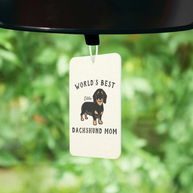 Désodorisant Pour Voiture Meilleur Dachshund Maman Nom personnalisé de chien (World's Best Dachshund Mom Personalized Dog Name Air Freshener)