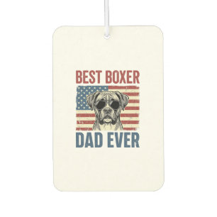 Désodorisant Pour Voiture Meilleur Papa Boxer Vintage Chien
