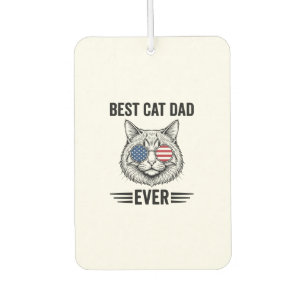 Désodorisant Pour Voiture Meilleur Papa de Chat Patriote Vintage Conception 