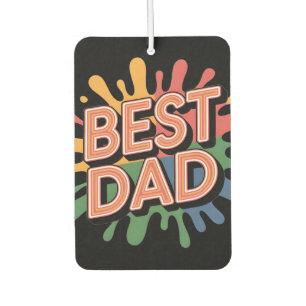 Désodorisant Pour Voiture Meilleur Papa Graphique : Lettres Rétro pour la Fê