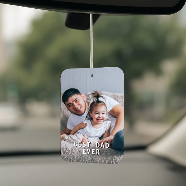 Désodorisant Pour Voiture Meilleur papa jamais - Photo personnalisée (Best Dad Ever Custom Photo Father's Day Car Air Freshener
)