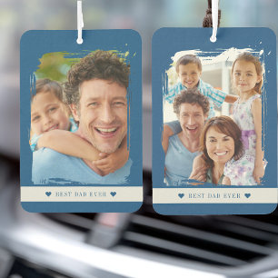 Désodorisant Pour Voiture Meilleur papa jamais photo personnalisée recto ver