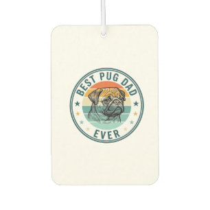 Désodorisant Pour Voiture Meilleur Papa Pug Ever Vintage Gravure Chien T-Shi