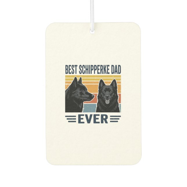 Désodorisant Pour Voiture Meilleur papa Schipperke de tous les temps Design  (Devant)