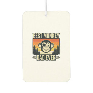 Désodorisant Pour Voiture Meilleur Papa Singe Vintage T-shirt de Père Singe_