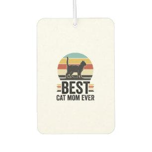 Désodorisant Pour Voiture Meilleure Maman de Chat Vintage Chat Noir Rétro De