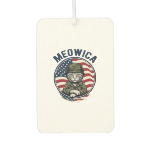 Désodorisant Pour Voiture Meowica Chat Patriotique Chemise Gravure Vintage D