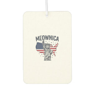 Désodorisant Pour Voiture Meownica Chat Patriotique Design Vectoriel Vintage