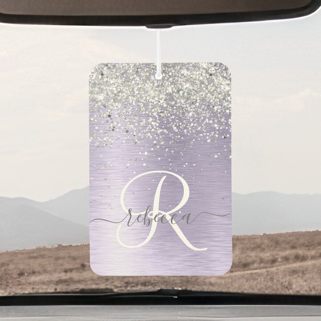 Désodorisant Pour Voiture Métal brossé violet Parties scintillant d'argent N (Créateur téléchargé)