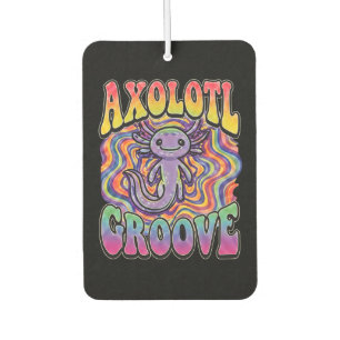 Désodorisant Pour Voiture Mignon Axolotl Hippie Groovy Art Rétro 70s Arc-en-