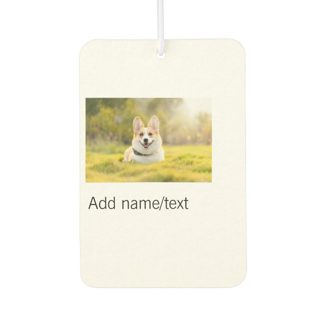 Désodorisant Pour Voiture Mignonne chien animal ajouter nom texte éditable c (Devant)