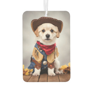 Désodorisant Pour Voiture Mignonne chien en costume de cowboy