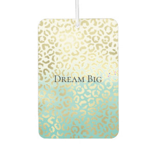 Désodorisant Pour Voiture Mint Aquarelle Ombre Glam Or Leopard