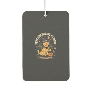 Désodorisant Pour Voiture Mischief de chien retriever doré Halloween pumpkin
