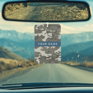 Désodorisant Pour Voiture Modèle de camouflage gris, Votre nom, Personnalise