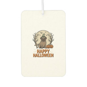Désodorisant Pour Voiture Modèle de chemise vintage Halloween Pug Chien Sorc