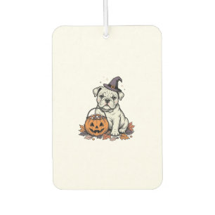 Désodorisant Pour Voiture Modèle de citrouille bouledogue Halloween gravé vi